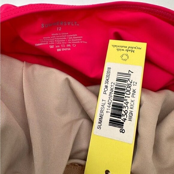 Summersalt Pink High Kick One Piece Swimsuit Swim Size 12 NEW - Picture 2 of 5